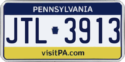 PA license plate JTL3913