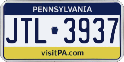 PA license plate JTL3937