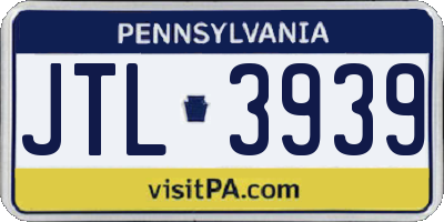 PA license plate JTL3939