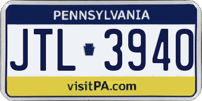 PA license plate JTL3940