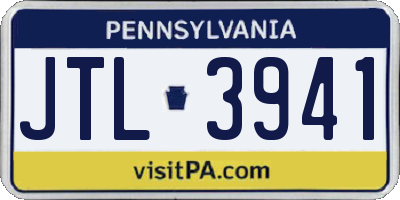 PA license plate JTL3941
