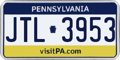 PA license plate JTL3953