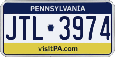 PA license plate JTL3974