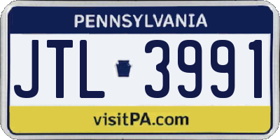 PA license plate JTL3991