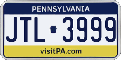 PA license plate JTL3999