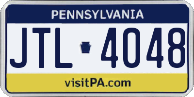 PA license plate JTL4048