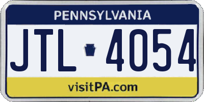 PA license plate JTL4054