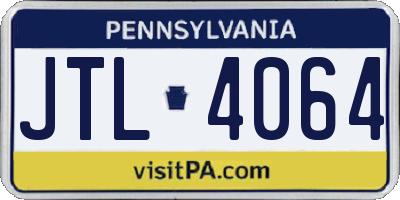 PA license plate JTL4064