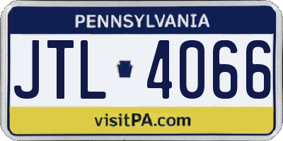 PA license plate JTL4066