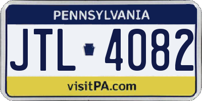 PA license plate JTL4082