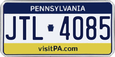 PA license plate JTL4085