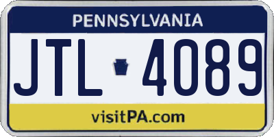 PA license plate JTL4089