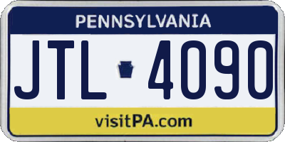 PA license plate JTL4090