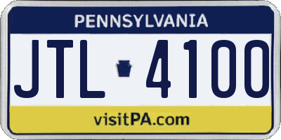 PA license plate JTL4100