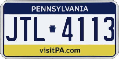 PA license plate JTL4113