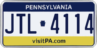 PA license plate JTL4114