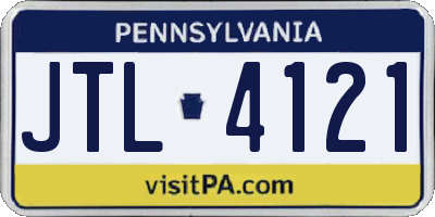 PA license plate JTL4121