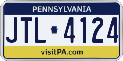 PA license plate JTL4124