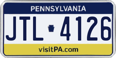PA license plate JTL4126