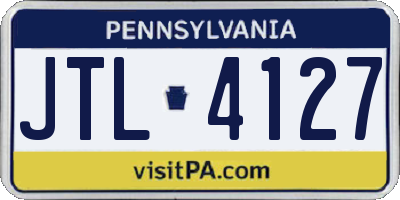 PA license plate JTL4127