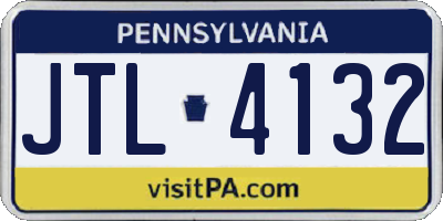 PA license plate JTL4132