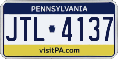 PA license plate JTL4137