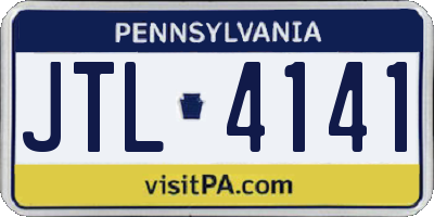 PA license plate JTL4141