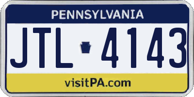 PA license plate JTL4143