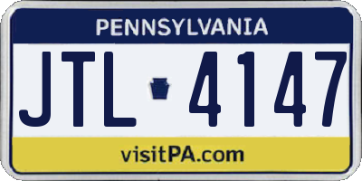 PA license plate JTL4147