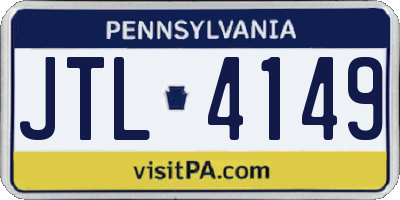 PA license plate JTL4149