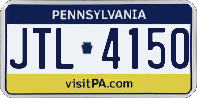 PA license plate JTL4150