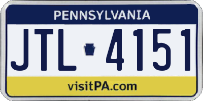 PA license plate JTL4151