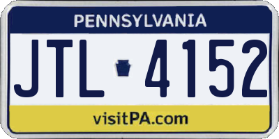PA license plate JTL4152