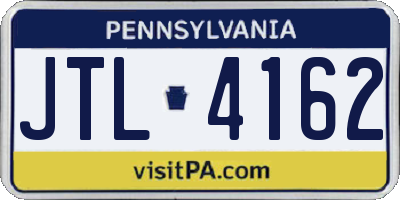 PA license plate JTL4162