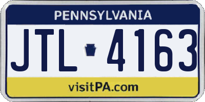 PA license plate JTL4163