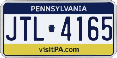 PA license plate JTL4165