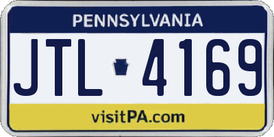 PA license plate JTL4169