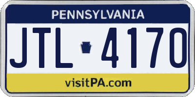PA license plate JTL4170