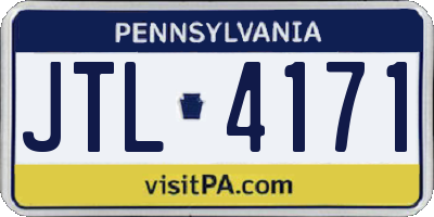 PA license plate JTL4171