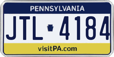 PA license plate JTL4184
