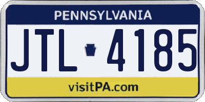 PA license plate JTL4185