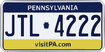 PA license plate JTL4222