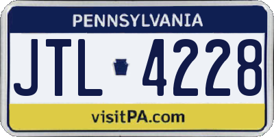 PA license plate JTL4228