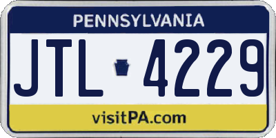 PA license plate JTL4229