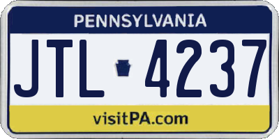 PA license plate JTL4237