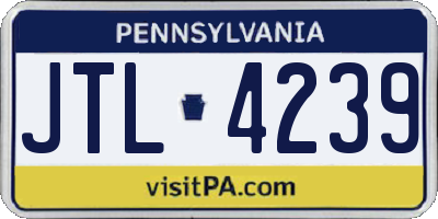 PA license plate JTL4239