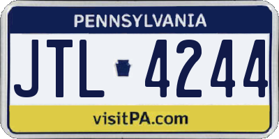 PA license plate JTL4244