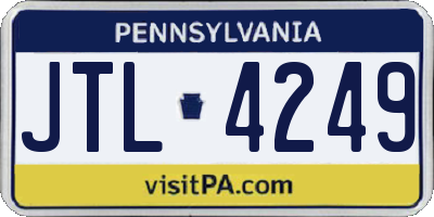 PA license plate JTL4249