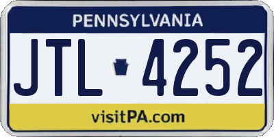 PA license plate JTL4252