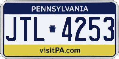 PA license plate JTL4253
